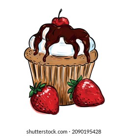 food sweetness cupcake cake strawberry dessert