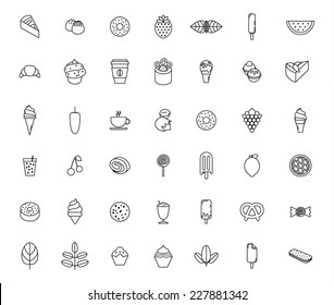 food and sweetness icons set