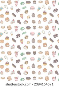 Food sweets pattern wallpaper illustration