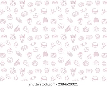 Food sweets pattern wallpaper illustration