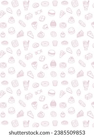 Food sweets pattern wallpaper illustration