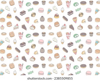 Food sweets pattern wallpaper illustration