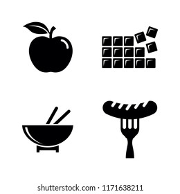 Food and Sweets. Simple Related Vector Icons Set for Video, Mobile Apps, Web Sites, Print Projects and Your Design. Food and Sweets icon Black Flat Illustration on White Background.