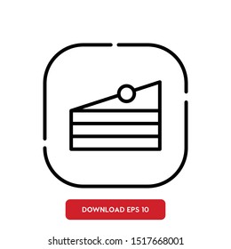 Food symbol, cake outline vector icon