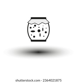 Food symbol on jam jar. Premium quality Isolated Homemade jelly element. Vector illustration. EPS 10.