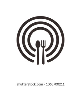 Food symbol. Restaurant Icon. fork and spoon logo. Vector eps 10.