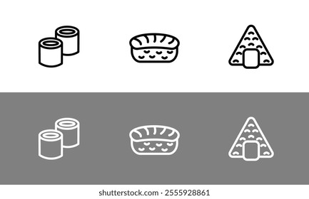 Food symbol set - flat outlined food symbols.