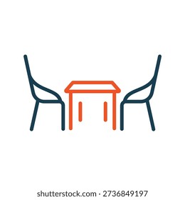 food table icons outline and Flat Style,transparent background
