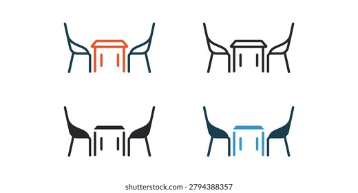 food table icons outline and Flat Style,transparent background