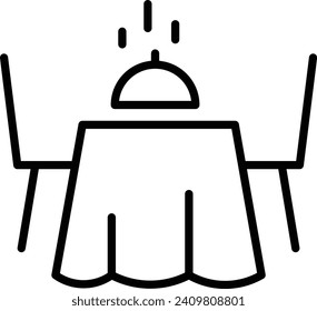 Food table Outline vector illustration icon