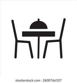 Food Table vector icon illustration. Linear symbol of the furniture and interior