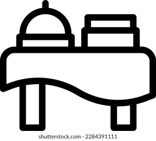 food table Vector illustration on a transparent background.Premium quality symbols.Thin line vector icon for concept and graphic design.