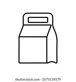 food takeaway bag icon Simple outline illustration