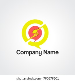 food talk and chat logo vector for business