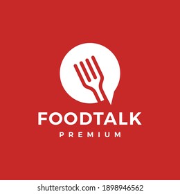 food talk fork chat logo vector icon illustration