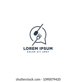 food talk lineart logo template