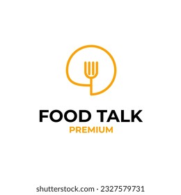 Food Talk Logo Design Concept Vector Illustration Symbol Icon