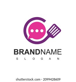 Food Talk Logo Design Template