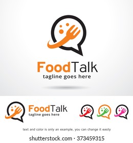 Food Talk Logo Design Template 