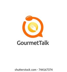 Food Talk Logo and Icon Element