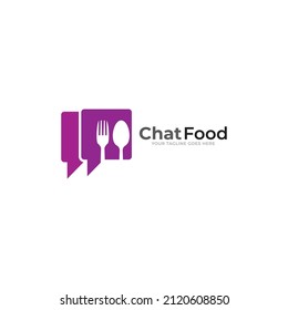 Food Talk Logo template designs vector illustration, Food Discuss logo, Food Forum logo