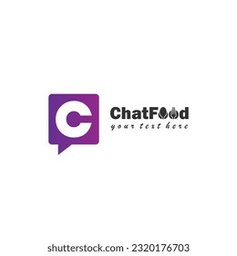 Food Talk Logo template designs vector illustration, Food Discuss logo, Food Forum logo