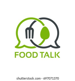 Food Talk Logo template designs vector illustration, Food Discuss logo, Food Forum logo
