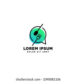 food talk logo template vector design