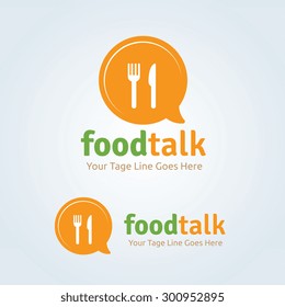Food talk,Vector Logo Template