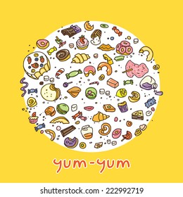 food taste vector cake around