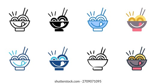 Food tasting icon set multiple style vector collection. Editable Stroke 
