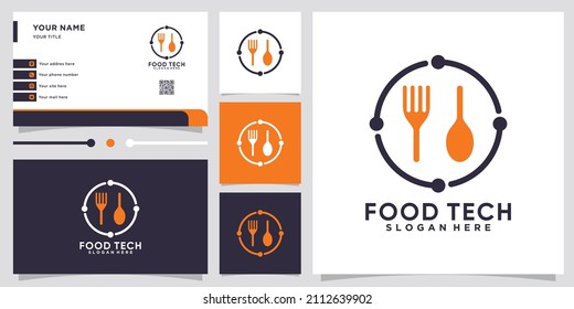 Food tech logo design with style and creative concept