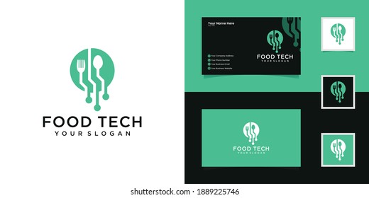 Food Tech logo designs concept and business card