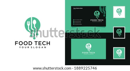 Food Tech logo designs concept and business card