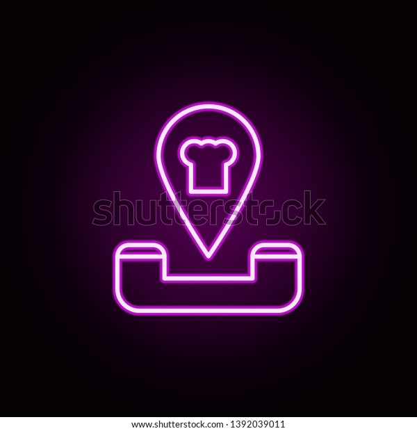food,\
telephone neon icon. Elements of food and drink set. Simple icon\
for websites, web design, mobile app, info\
graphics