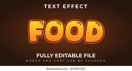 Food Text Effect With Brown Background