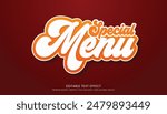 food text effect editable 3d text style template for business logo and fast food brand