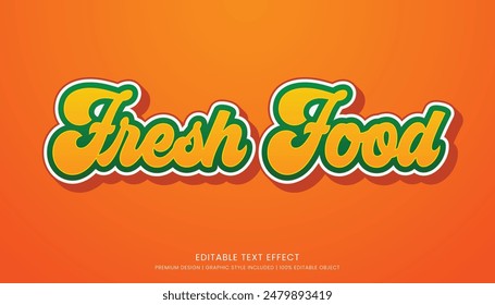 food text effect editable 3d text style template for business logo and fast food brand