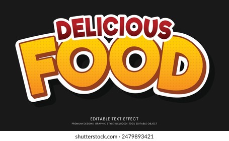 food text effect editable 3d text style template for business logo and fast food brand