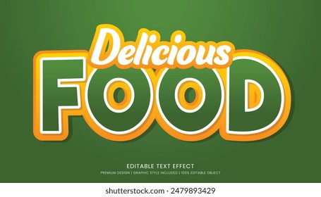 food text effect editable 3d text style template for business logo and fast food brand