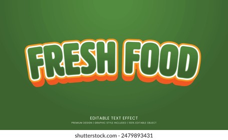 food text effect editable 3d text style template for business logo and fast food brand