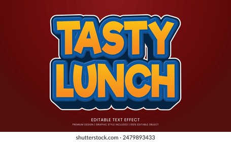 food text effect editable 3d text style template for business logo and fast food brand