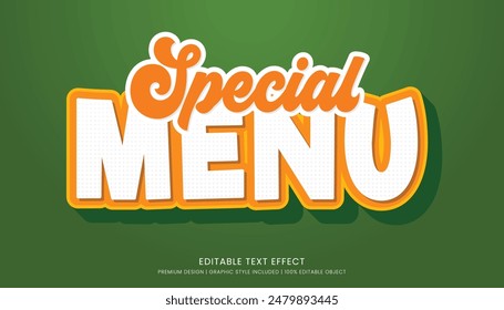 food text effect editable 3d text style template for business logo and fast food brand