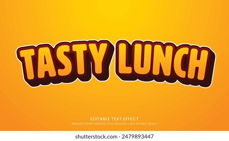 Plantilla de estilo de texto 3d editable del efecto del texto de la comida para el logotipo de la empresa y la marca de comida rápida