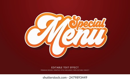 Plantilla de estilo de texto 3d editable del efecto del texto de la comida para el logotipo de la empresa y la marca de comida rápida