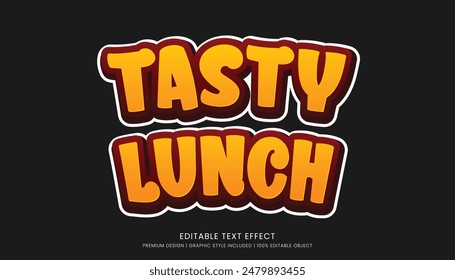food text effect editable 3d text style template for business logo and fast food brand