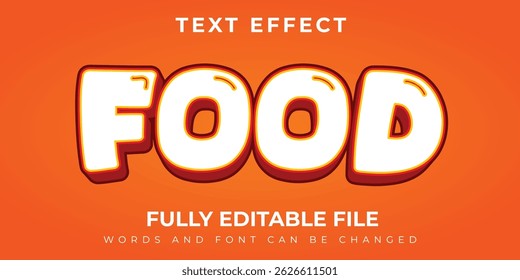 Efeito De Texto De Alimentos Com E Design Vermelho