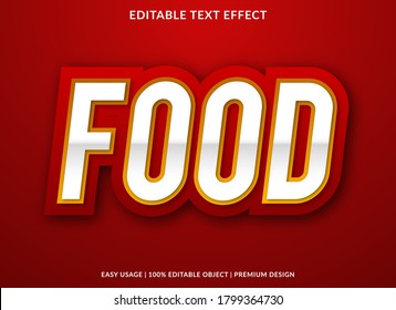 Food Text Effect Template With 3D Style And Bold Font Concept Use For Brand Label And Sticker