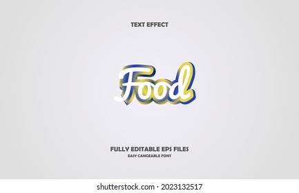 food text effect vector illustration