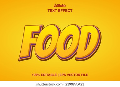 food text effect with yellow color editable.